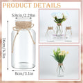 Vintage Glass Flower Vase， FarmhouseTransparent Glass, 6 Pack – White
