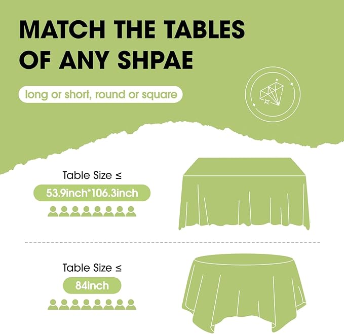 Pureegg Plastic Table Cloth Disposable 10 Pack, 84'' Round Table Cloths, Graduation, Patriotic Decorations, Thanksgiving, Veterans Day Tablecloths, Round, Plastic Cover, Leakproof & Sturdy, Blue