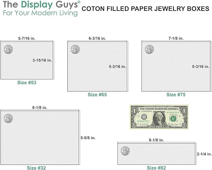 TheDisplayGuys - 25-Pack #53 Kraft Paper Cardboard Gift Boxes/Jewelry Cases w. Cotton Padding & Lid - Silver Foil - (5.4" x 3.9" x 1.0")