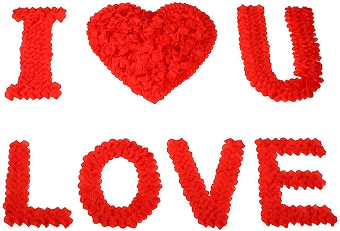 CODE FLORIST 1500 PCS Red Silk Rose Petals for Valentine's Day,Romantic Night,Wedding,Proposal Anniversary Flower Decorations(Separated,Scented)