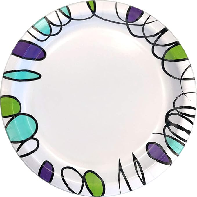 Amazon Basics Ultra Paper Plates, 10 Inch, Disposable, 372 Count (2 pack of 186)
