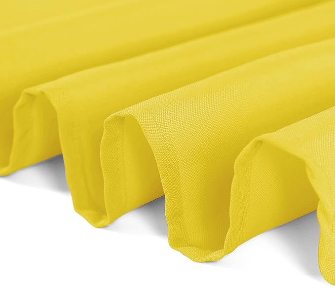 120 inch Round Tablecloth Washable Polyester Table Cloth Decorative Table Cover for Wedding Party Dining Banquet（120 inch,Yellow）