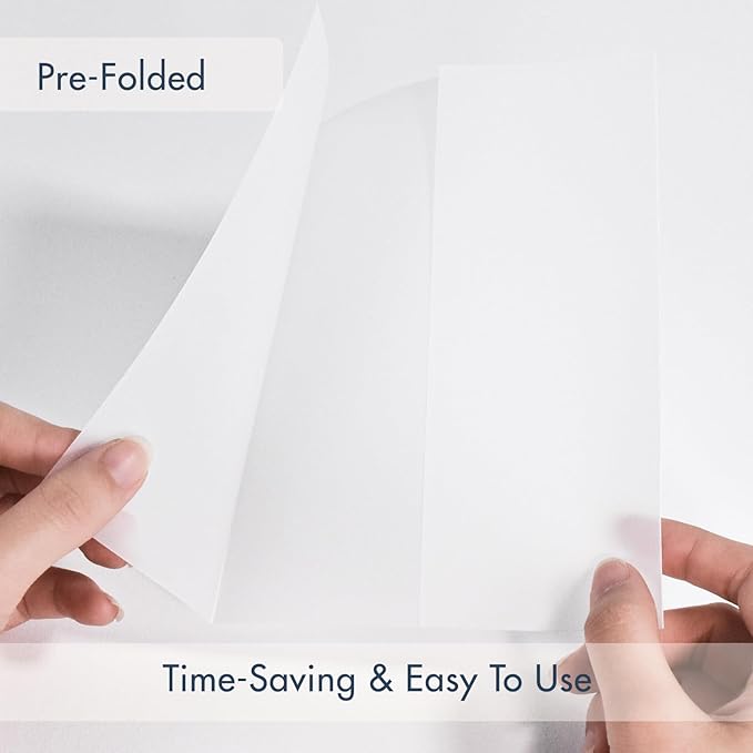 50 Pack Pre-Folded Vellum Jackets for 5x7 Invitations,AZAZA Pretty Translucent Invitation Sleeves,115GSM Vellum Jackets 5x7, Wedding Invitation AccessoriesFor, Weddings Birthdays,Wildflowers