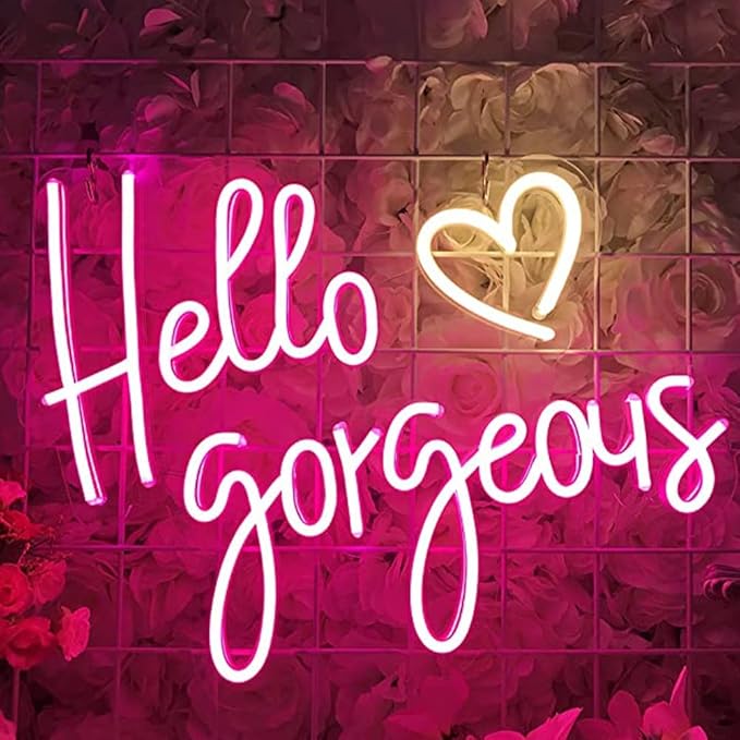 Lighted Neon Sign with USB Power, 17.7 x 13.8 Inch Yellow Heart Wall Decor