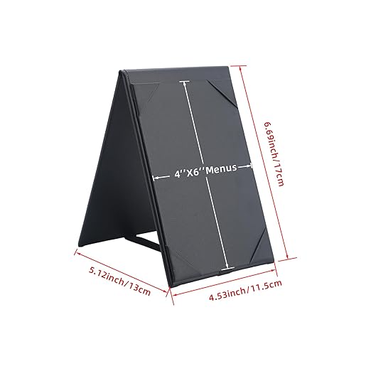 Menu Covers - Set of 10 Double-Sided Table Tent Cards for Restaurant, Dinner Party, and Bar Menus - Includes Bill Holder and Reserved Seating Signs - Easy to Clean and Foldable (1, 4"x6")