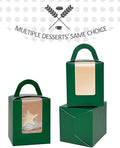 Cupcake Carriers in Deep Green, 50 Pack with Inserts, Disposable Cardboard