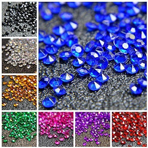 1000pcs/ Pack Wedding Table Acrylic Diamond Scatter Crystals Confetti Acrylic Gems Vase Fillers Rhinestones for Wedding, Bridal Shower, Vase Beads Decorations (10mm, Rose Red)
