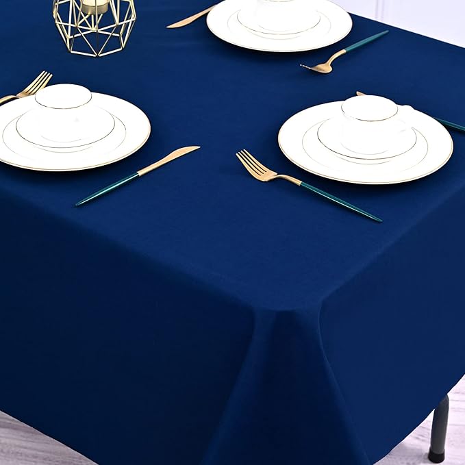 6 Pack Navy Blue Tablecloths for 6ft Rectangle Tables 60 x 102 Inch - Polyester Table Cover Stain and Wrinkle Resistant Washable Fabric Table Clothes for Wedding Party Banquet Reception Restaurant