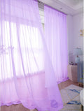 Purple Sheer Curtains 60 Inches Width 72 Inches Long 2 Panels Clear Basic Rod Pocket Panel for Home Living Room Bedroom Kids Room Yard Patio Parlor Sliding Window