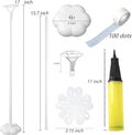 Balloon Stand Centerpieces, 15 Pack White 17 Inch Plastic Balloon Sticks