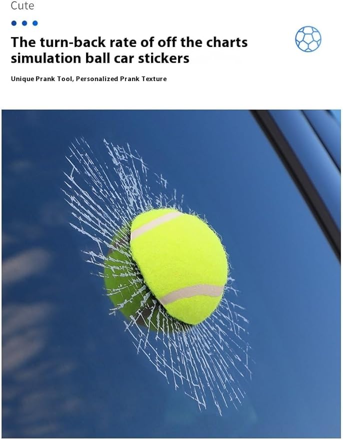 Car 3D elf Ball car Sticker, car Window Funny Creative Decorative Sticker(18cmx18cmx3cm) (Yellow Football)