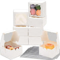 Bakery Boxes with Window – White, 4x4x2.5 Inches Small Size Pastry