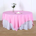 90" Square Polyester Table Overlay for Wedding Kitchen Dining Events