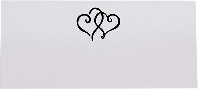 Linked Hearts Place Cards, Black (Choose Color), Set of 60, Pre-cut and Scored - Wedding, Party, Dinner, and Special Events - Made in the USA