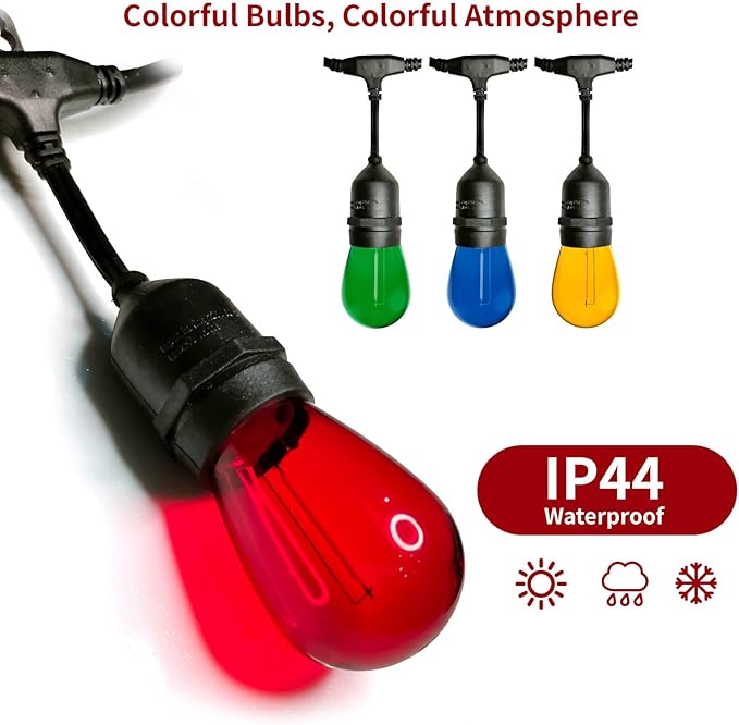 LED Bulbs S14 24-Pack in Red, Green, Blue and Orange