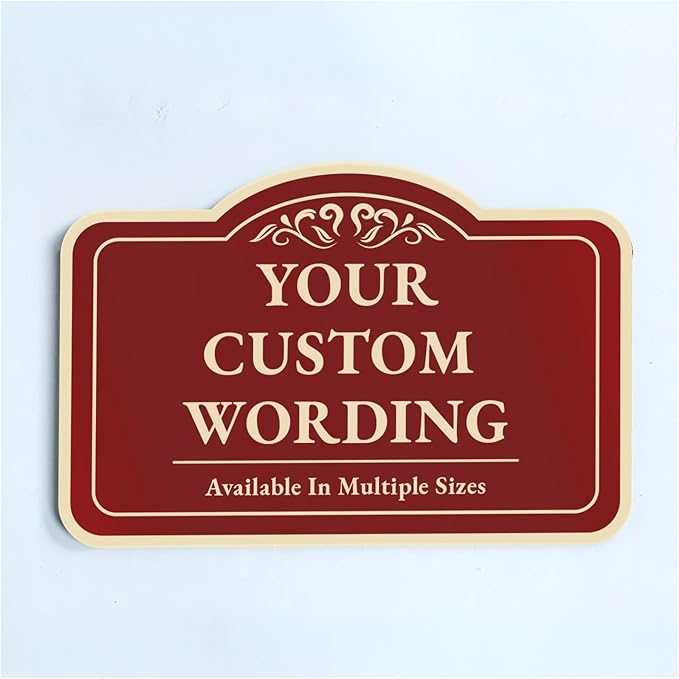 Custom Decorative Metal Sign 'Design 1 Red Brick' 14x10 In - Personalized Aluminum Driveway Sign, Waterproof, Made In USA