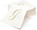 100 Monogram Cocktail Napkins Letter G Disposable Paper – Gold