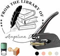 Book Embosser Personalized - Embosser Stamp Custom for Book, Cards, Paper, Napkins, Perfect for Book Lovers, Personal Library and Wedding, A Thoughtful Gift for Any Occasion - Books