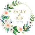 Custom Stickers for Weddings, Birthdays & Businesses - Personalized Labels with Your Logo - Waterproof, Fade and Heat Resistant - Pack of 100-1000 (Wreath P, 2.5 Inch)