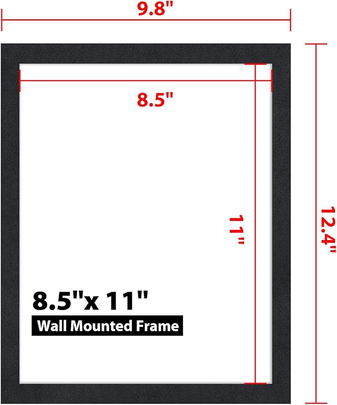 8.5"x 11" Self Adhesive Magnetic Sign Holder, Double Sided Window Magnetic Display Frame with Clear PVC and Strong Magnetic for Office/Store/Door/Glass/Refrigerator Display Frame(Black, 5Pack)