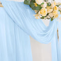 Outdoor Curtains: Blue Sheer Chiffon Arch Drapes, 2 Panels at 29 in x 20 ft