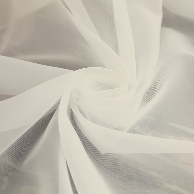Window Beige Sheer Curtains 108 Inches Long 2 Panels Sheer Curtain Basic Rod Pocket Panel for Bedroom Children Living Room Yard Kitchen (Beige, 52" W x 108" L | 2 pcs)