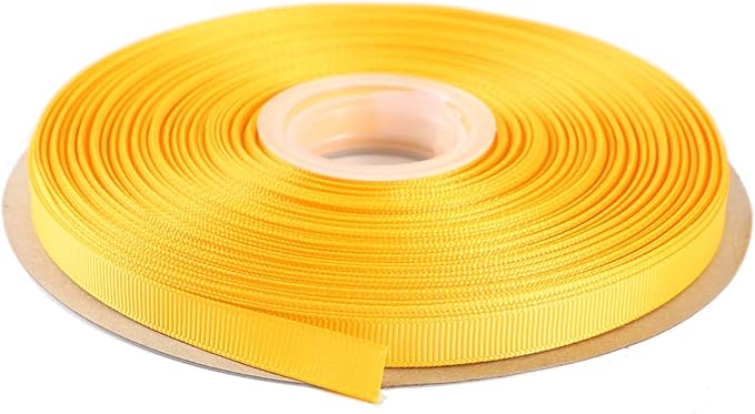 ITIsparkle 3/8" Inch Grosgrain Ribbon 50 Yards-Roll Set for Gift Wrapping Scrap Books Party Favor Hair Braids Baby Shower Decoration Cake Decoration Floral Arrangement Craft Supplies, Maize Ribbon