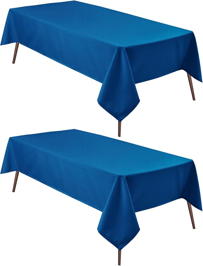 Hiasan 2 Pieces Royal Blue Tablecloth Square - Waterproof and Washable Fabric Table Cloth for Card Tables, 60 x 60 Inch