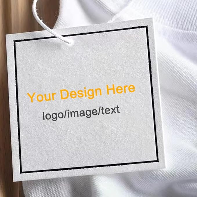 1000 Pcs Custom Hang Tags,Personalized Your Logo Photo and Text Design Price Tags Jewelry Hang Tags Labels (Gift Tag Rope)