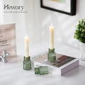 Glass Taper Candle Holders: Vintage Candle Holder, 10 PCS – Green