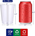 Clear Plastic Cups 10 oz, 100 Count Disposable Party Tumblers