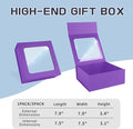 Gift Boxes with Window – Purple, 7.5"x7.5"x3.1" Bridesmaid Boxe for Gift