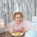 Foil Curtain Backdrop Metallic Tinsel Foil Fringe, 2 Pack – Silver