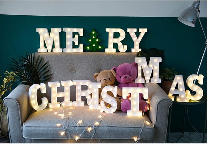 MUMUXI Marquee Light Up Letters | Large Light Up Numbers | Battery Powered and Bright with Every Letter of The Alphabet | for Wedding, Birthday, Party, Celebration, Christmas or Home Decoration (K)