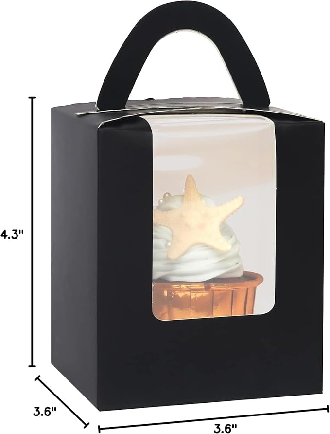 Cupcake Carriers 100 Black Boxes with 100 Holder Inserts