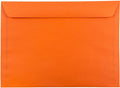JAM PAPER 9 x 12 Booklet Colored Envelopes - Orange Recycled - Bulk 500/Box