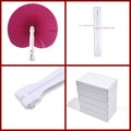12 Packs Decorative Paper Folding Hand Fans Handheld, Hot Pink Round