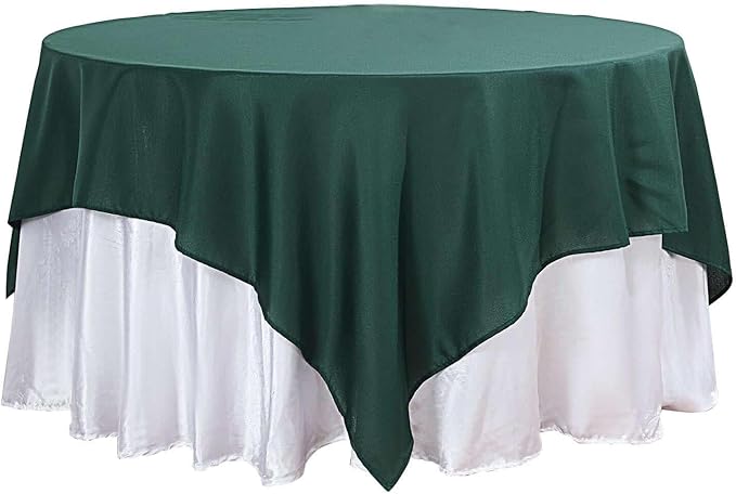 Efavormart 54x54 Hunter Emerald Green Wholesale Linens Seamless Polyester Square Tablecloth for Wedding Banquet Party Restaurant