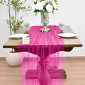 Fall Fuschia Pearl Table Runner Rustic Boho Tulle Table Runner, 10ft