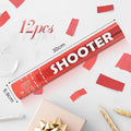 Biodegradable Confetti Cannon-Confetti Poppers, 12 Pack – Red