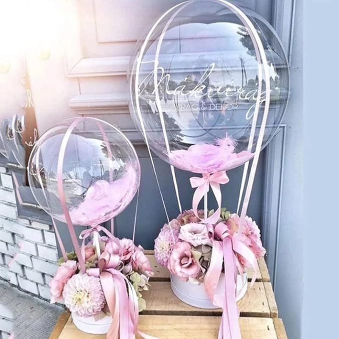 Balloon Stand Centerpieces, 15 Pack White 17 Inch Plastic Balloon Sticks