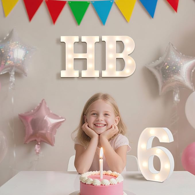 LED Marquee Light Up Numbers Sign - Lighted Birthday Numbers Sign for 13th Birthday Party Decoration, Bar Wall, Home, Table Room, Wedding and Christmas Decorations, Number 13