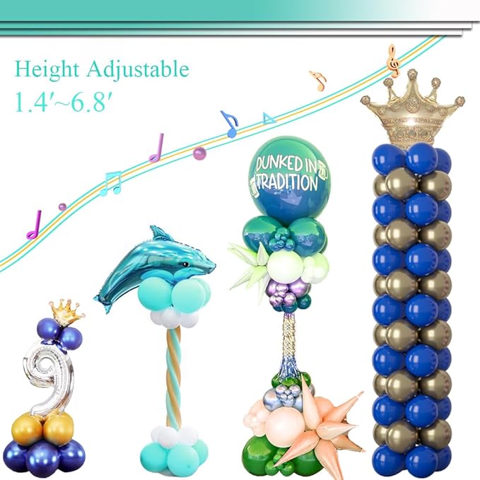 Balloon Stand Kit 2-Pack with Stainless Steel Poles and Water Bags