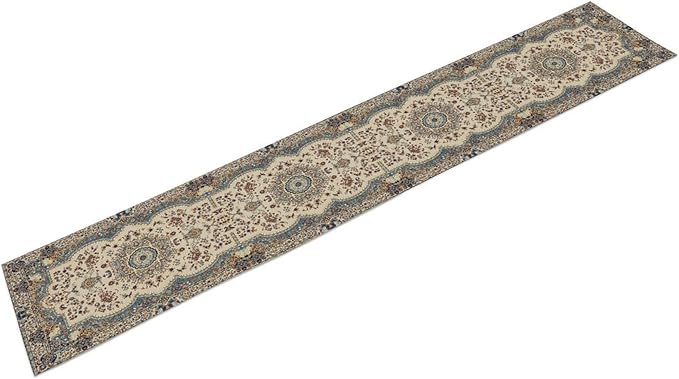 Boho Vintage French Table Runner,Retro Flower Rustic Country Style Floral Print Pattern for Home Kitchen Table Decor Dining Coffee Room Garden Party Decor 13x108in