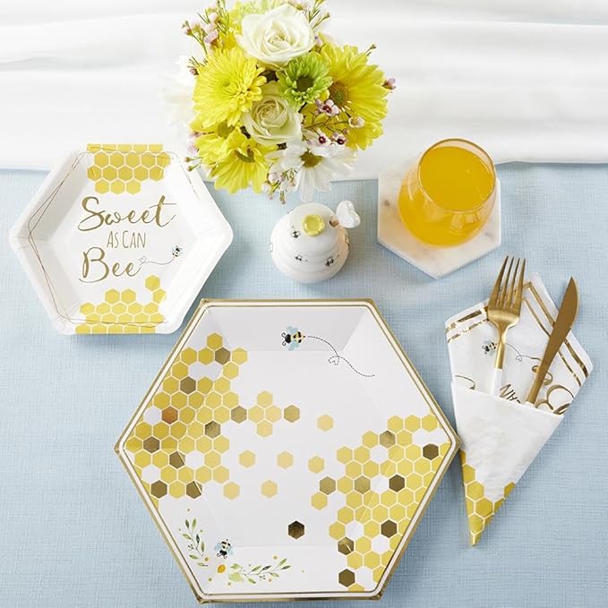 Kate Aspen Sweet as Can Bee 62 Piece Party Tableware Set (16 Guests)