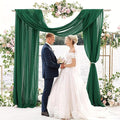 Wedding Arch Drape Fabric, 4 Emerald Green Chiffon Panels, 20 Ft Long