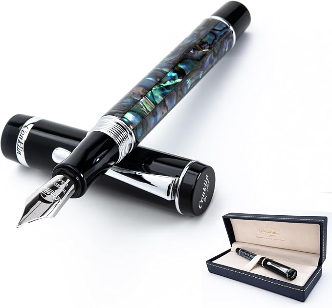 Conklin Duragraph Fountain Pen Abalone Nights - Stub Nib, Premium Writing Instrument for Calligraphy & Signatures