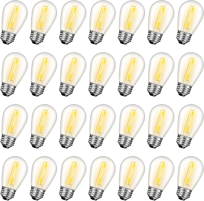 LED S14 Replacement Bulbs for String Lights, Warm White, E26 Base