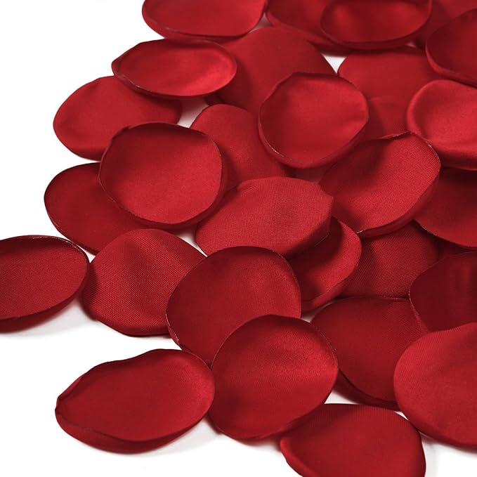 TINGE TIME 200pcs Silk Flower Petals for Wedding, Rose Petals for Decoration, Fake Flower Petals for Bridal Showers, Flower Girl Petals for Anniversaries and Parties (Red)