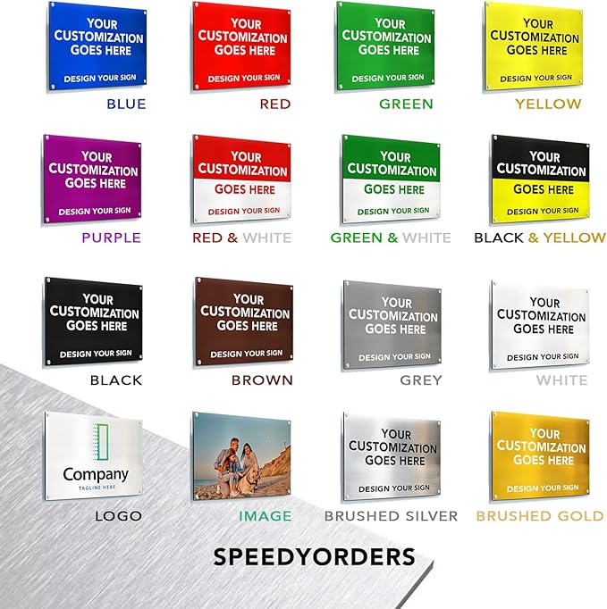 Custom Metal Signs, Personalized Aluminum, Customized Safety, Business Signs, Waterproof Outdoor, White Aluminum (Gray, 14x10 In)